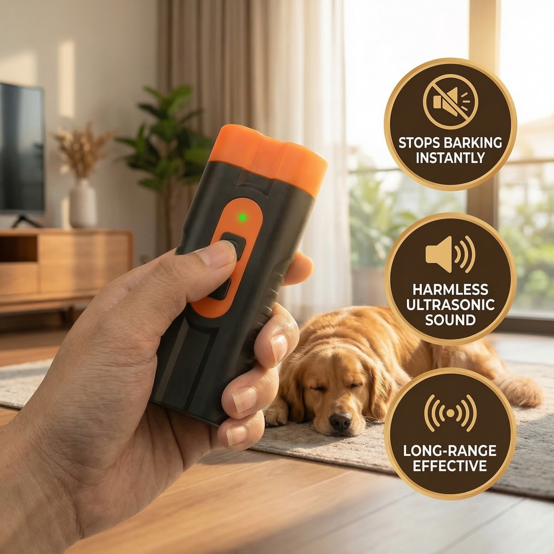 PawVerse™ Ultrasonic Dog Bark Control Device with LED Light