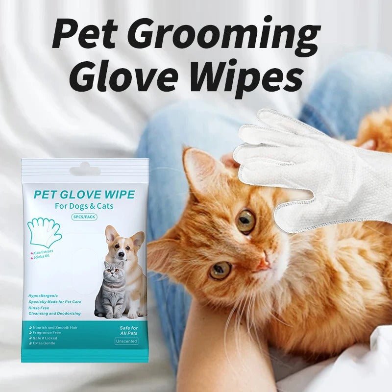 PawVerse™ CleanPaws No-Rinse Pet Cleaning Gloves (6 PCS )